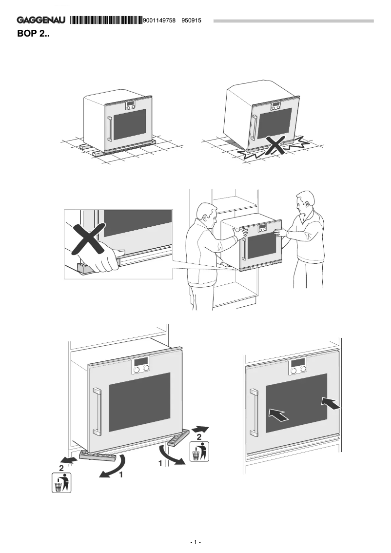 Page 1 de la notice Guide d'installation Gaggenau BOP241131