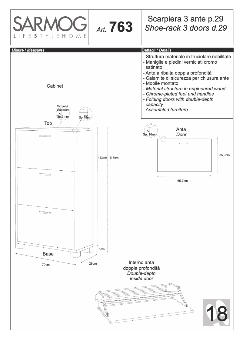 Page 1 de la notice Manuel utilisateur Sarmog A763BFBF