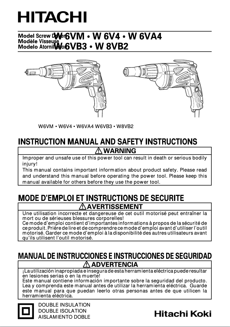 Page 1 de la notice Manuel utilisateur Metabo W6V4SD2