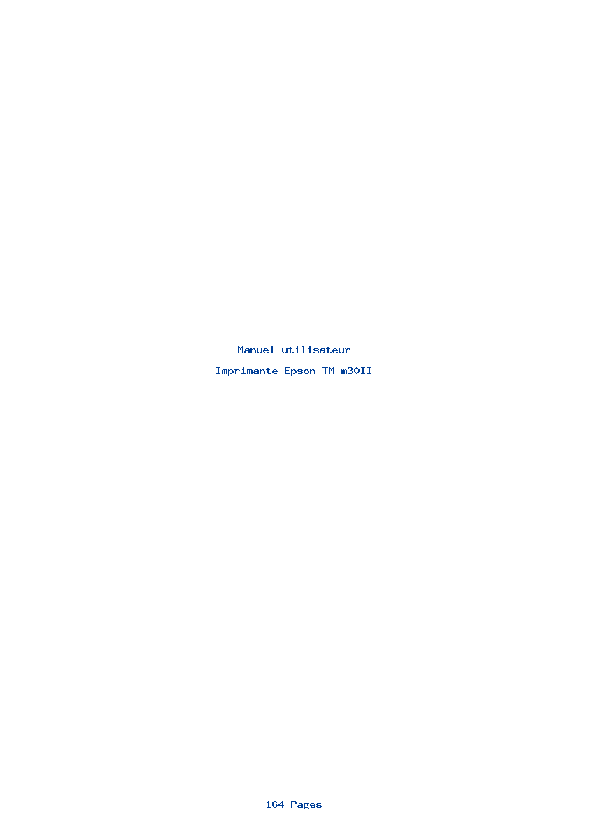 Page 1 de la notice Manuel utilisateur Epson TM-m30II