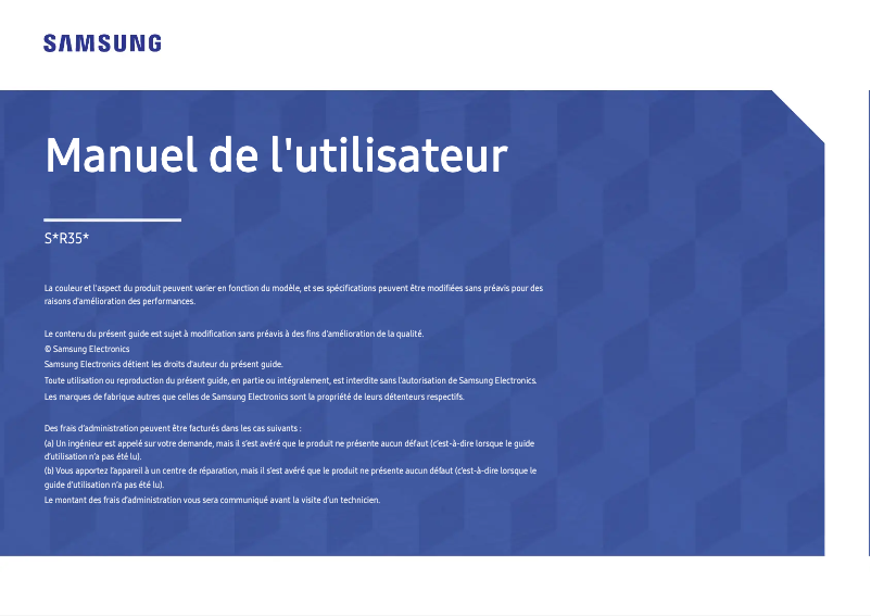 Page 1 de la notice Manuel utilisateur Samsung LS24R356FZUXEN