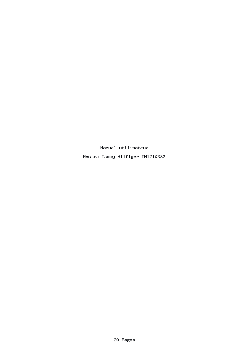 Page 1 de la notice Manuel utilisateur Tommy Hilfiger TH1710382