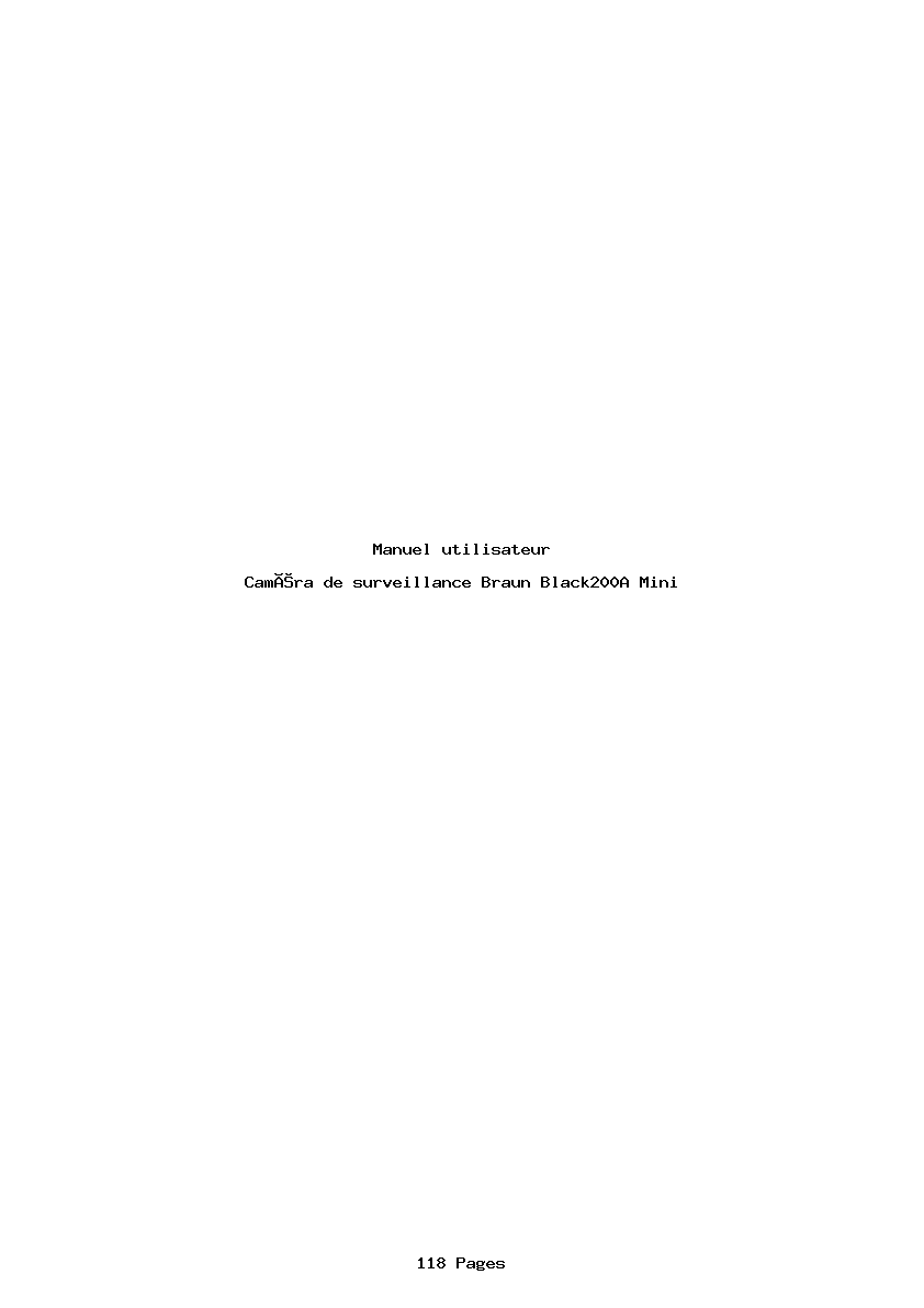 Page 1 de la notice Manuel utilisateur Braun Black200A Mini