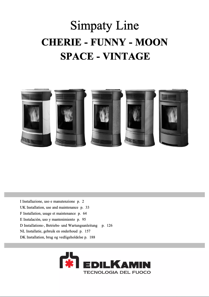 Page 1 de la notice Manuel utilisateur Edilkamin MOON