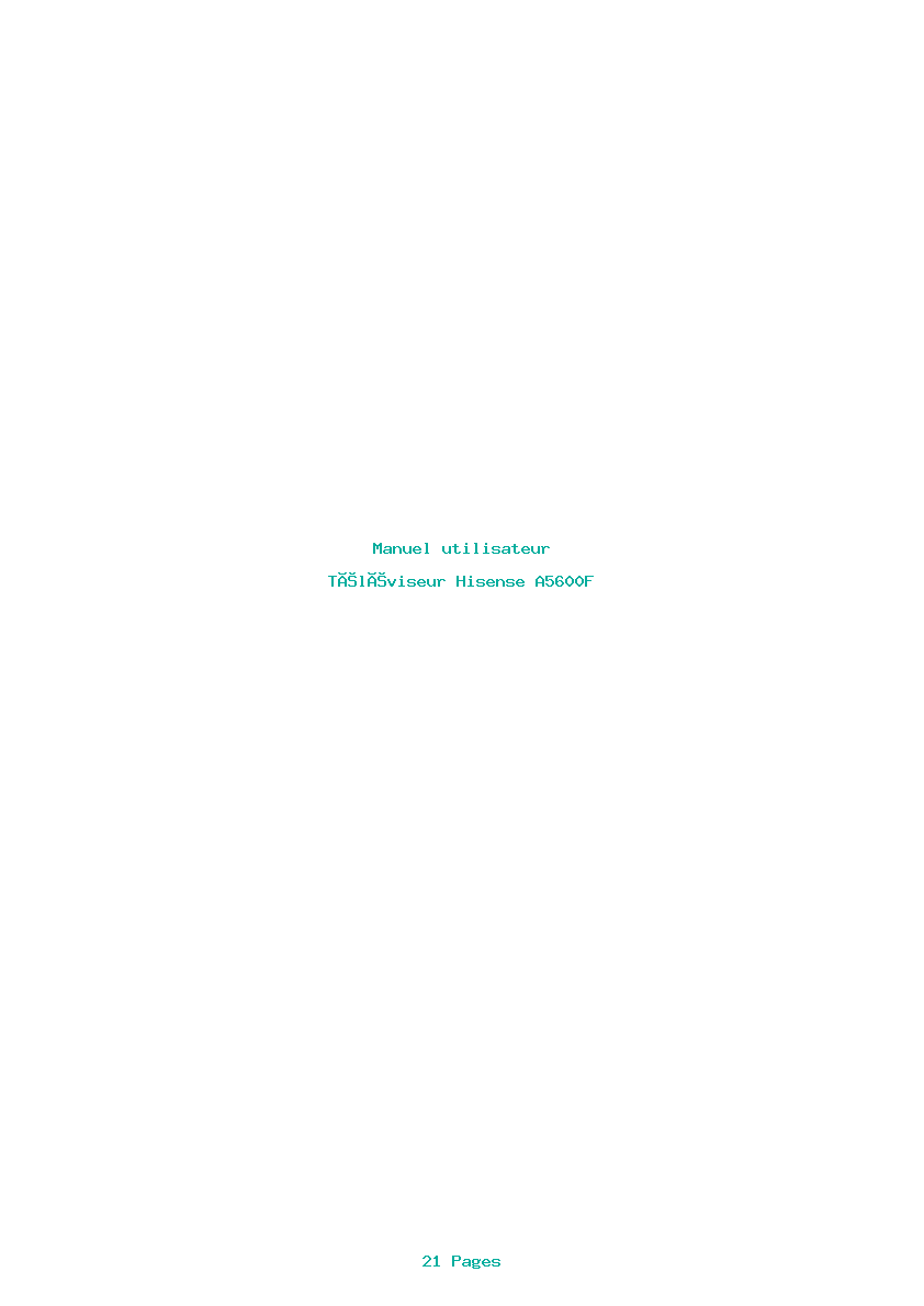Page 1 de la notice Manuel utilisateur Hisense A5600F