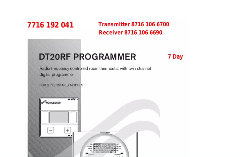 Página 1 del manual Manual de usuario Worcester DT20RF