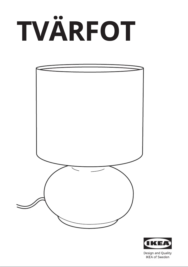 Page 1 de la notice Manuel utilisateur Ikea TVÄRFOT 504.675.24