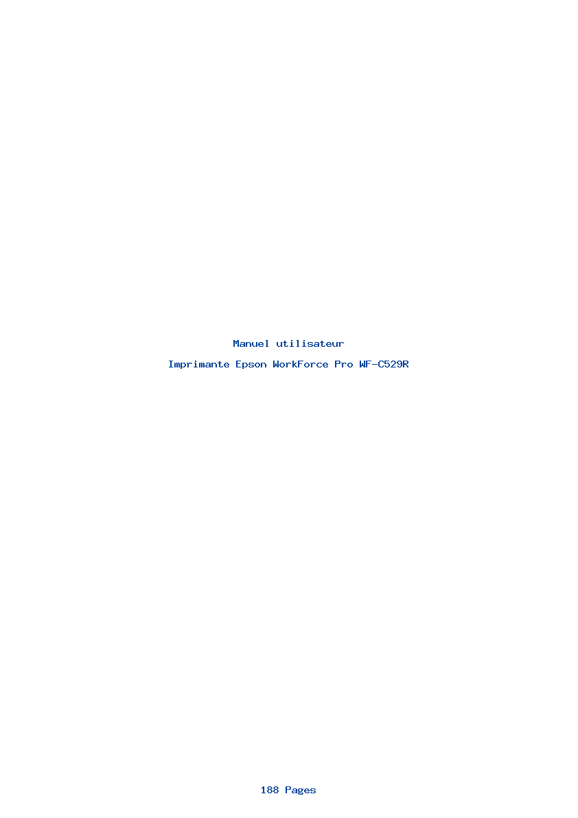 Page 1 de la notice Manuel utilisateur Epson WorkForce Pro WF-C529R