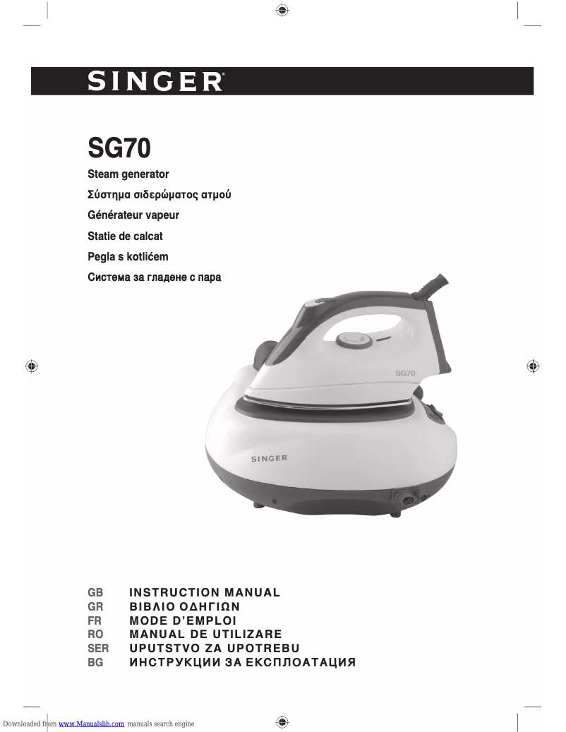 Page 1 de la notice Manuel utilisateur Singer SG70