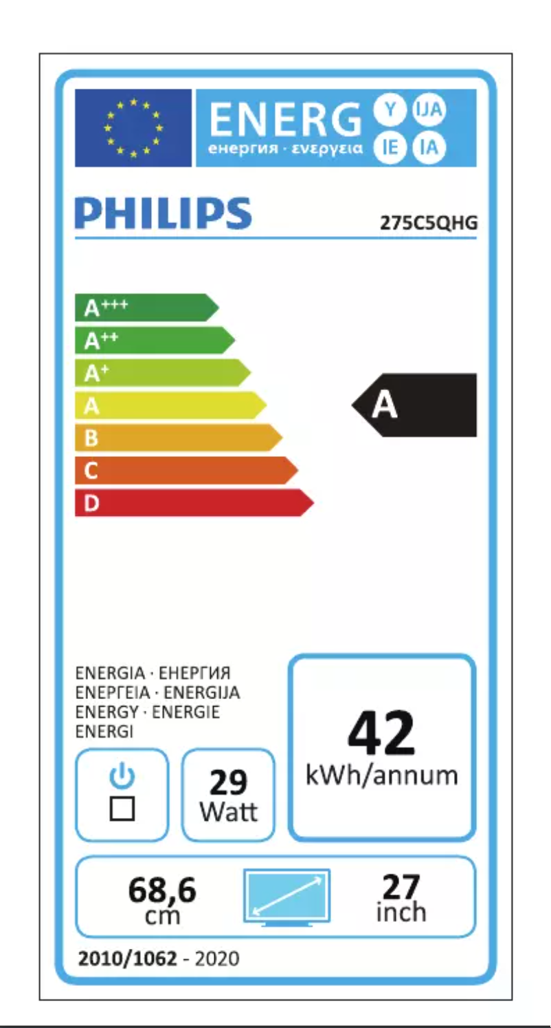Página 1 del manual Etiqueta energética Philips 275C5QHGSW