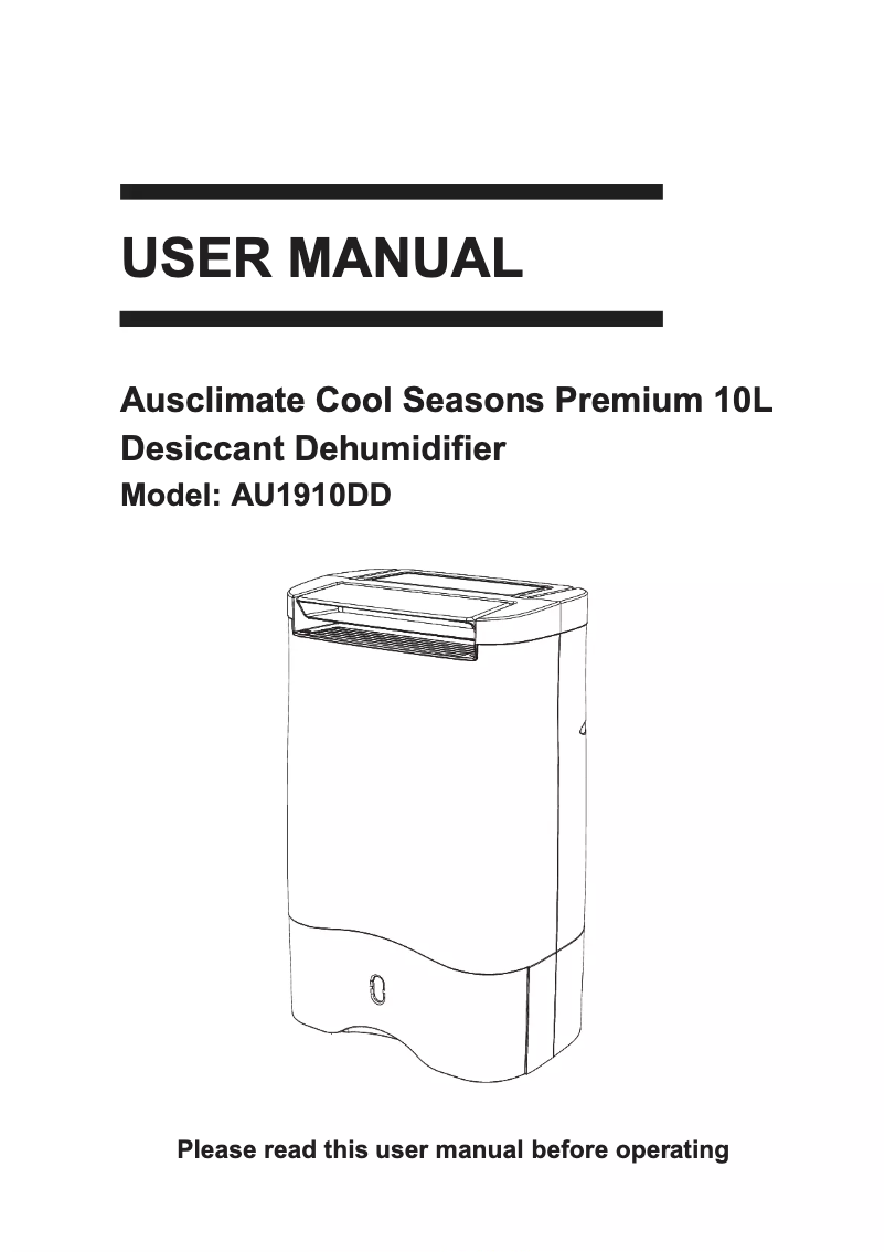 Page 1 de la notice Manuel utilisateur Ausclimate Cool Seasons Premium 10L AU1910DD