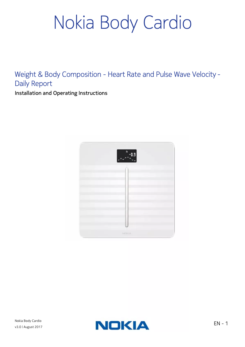 Página 1 del manual Manual de usuario Nokia Body Cardio
