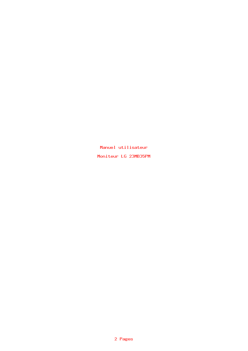 Page 1 de la notice Manuel utilisateur LG 23MB35PM