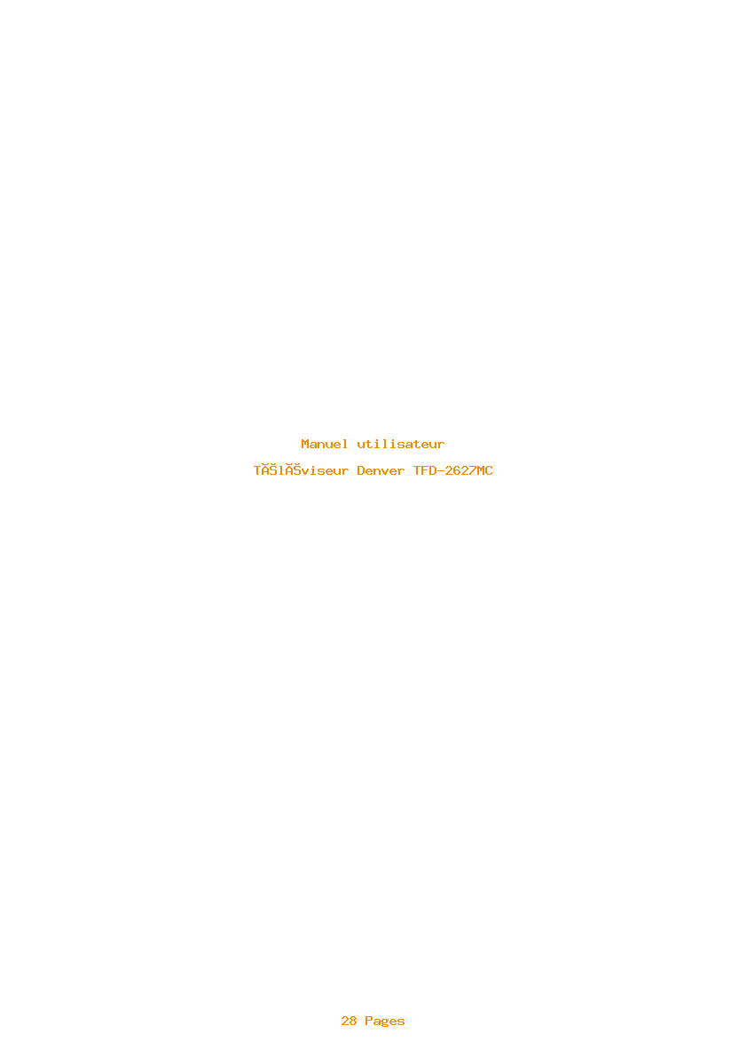 Page 1 de la notice Manuel utilisateur Denver TFD-2627MC