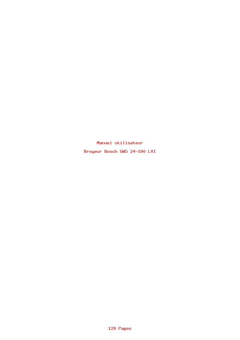Page 1 de la notice Manuel utilisateur Bosch GWS 24-180 LVI