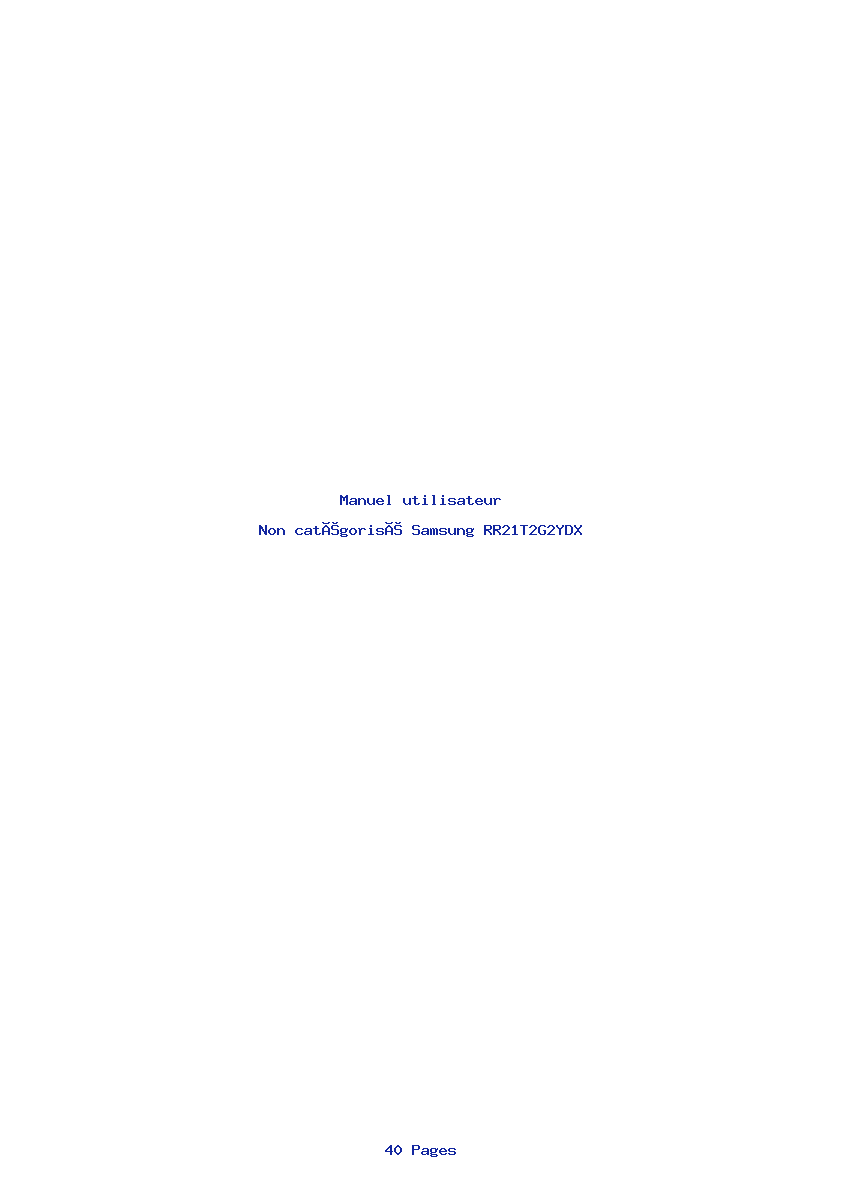 Page 1 de la notice Manuel utilisateur Samsung RR21T2G2YDX