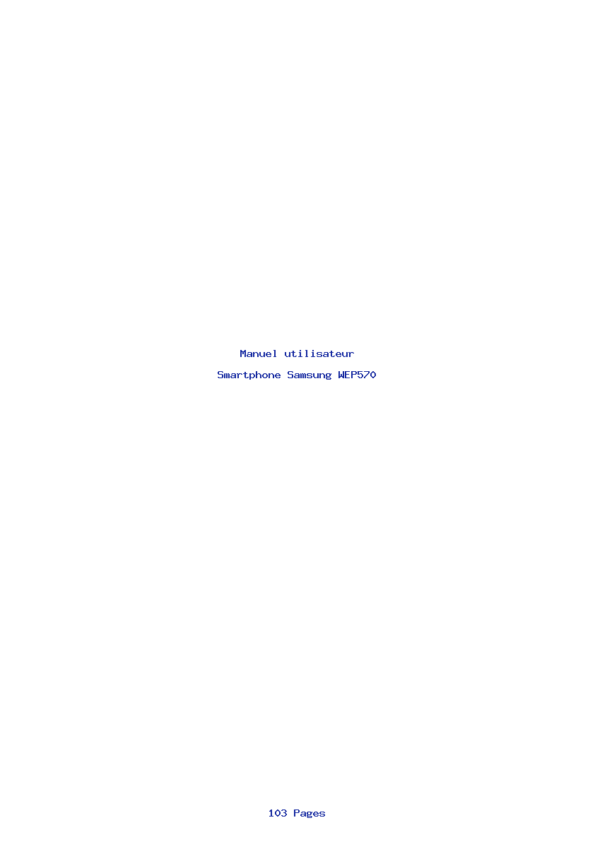 Page 1 de la notice Manuel utilisateur Samsung WEP570