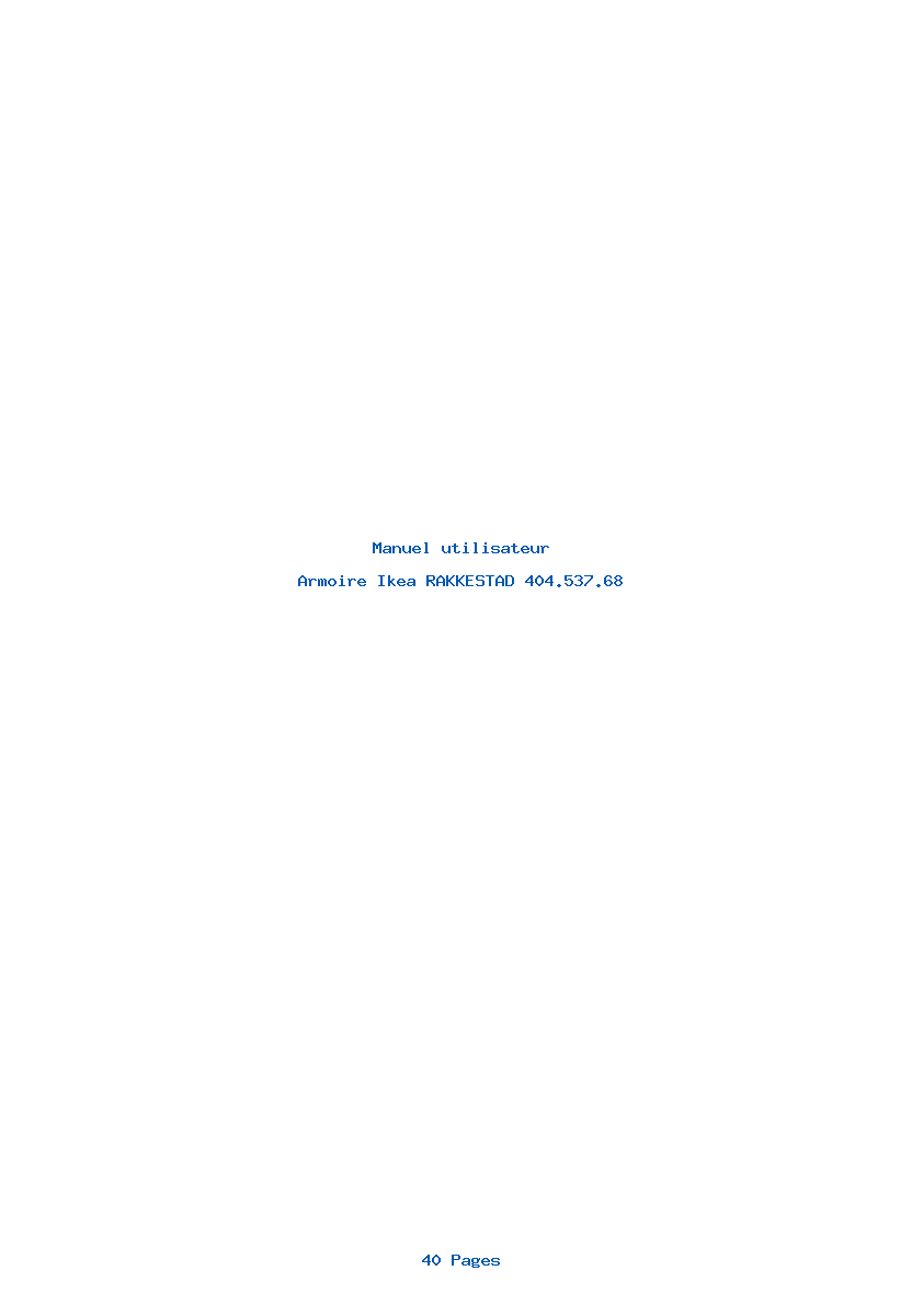 Page 1 de la notice Manuel utilisateur Ikea RAKKESTAD 404.537.68