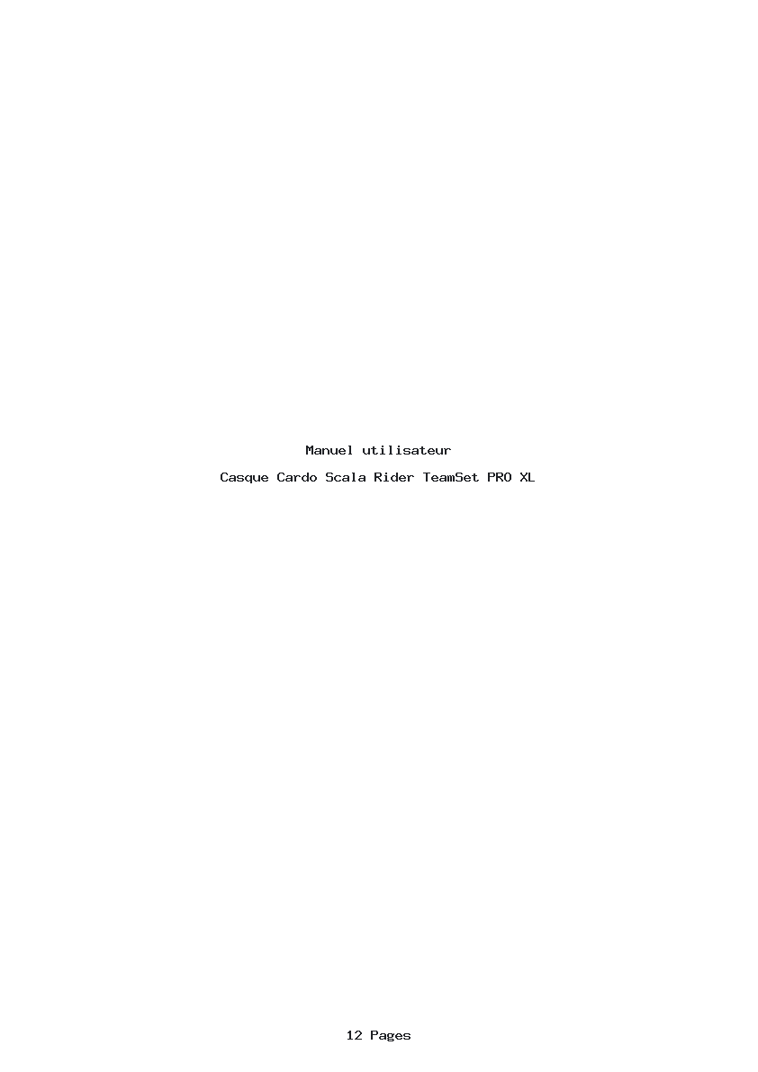 Page 1 de la notice Manuel utilisateur Cardo Scala Rider TeamSet PRO XL
