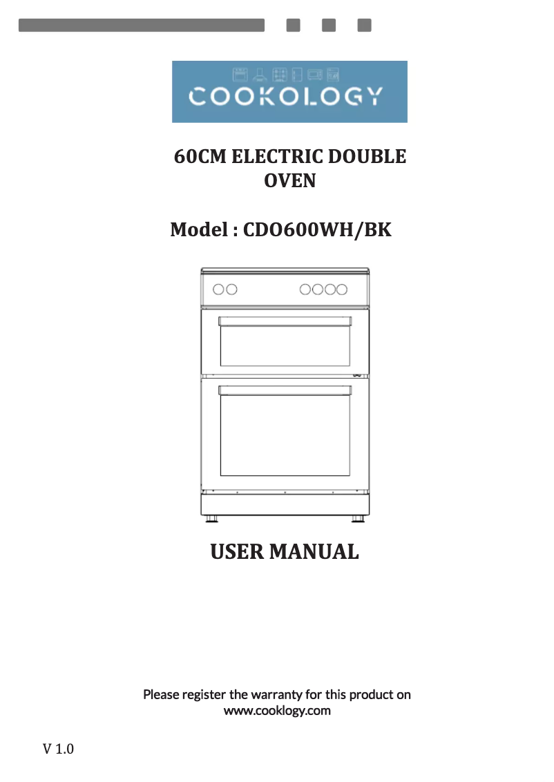 Page 1 de la notice Manuel utilisateur Cookology CFDO600WH