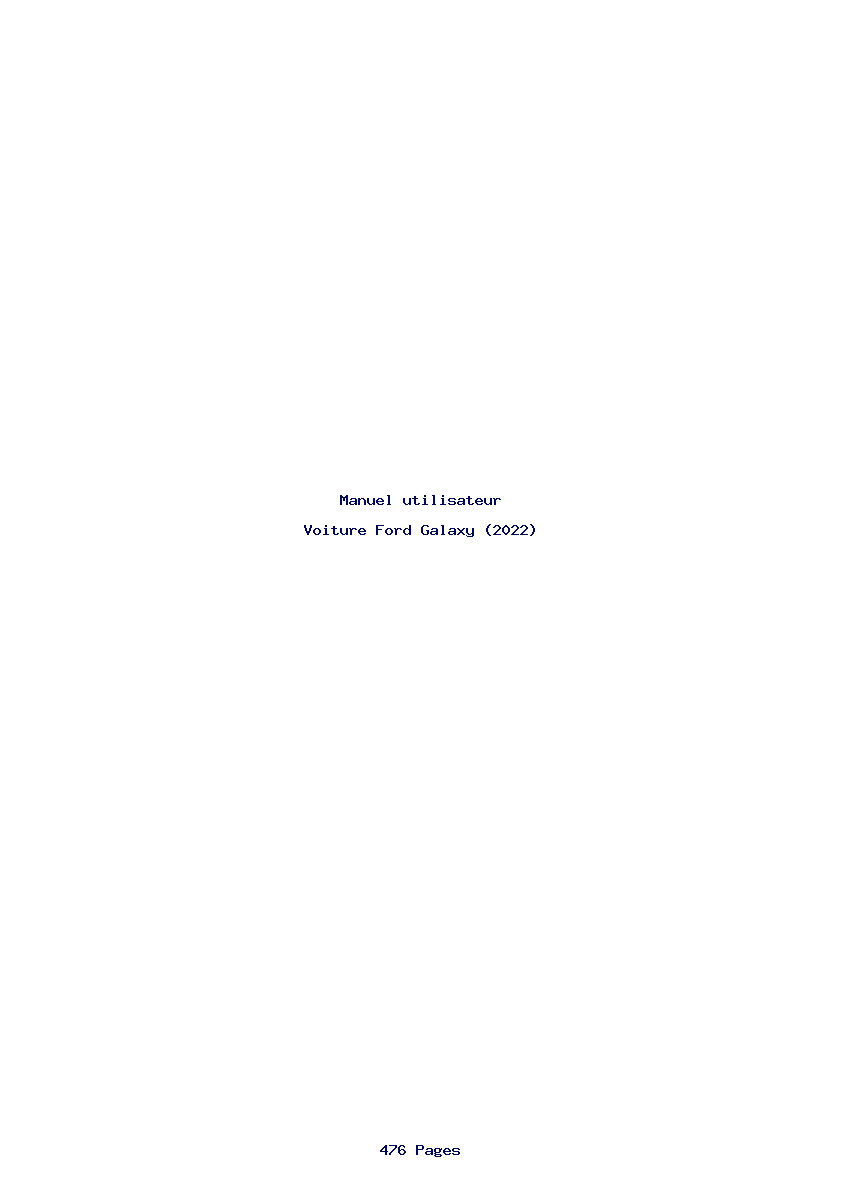 Page 1 de la notice Manuel utilisateur Ford Galaxy (2022)