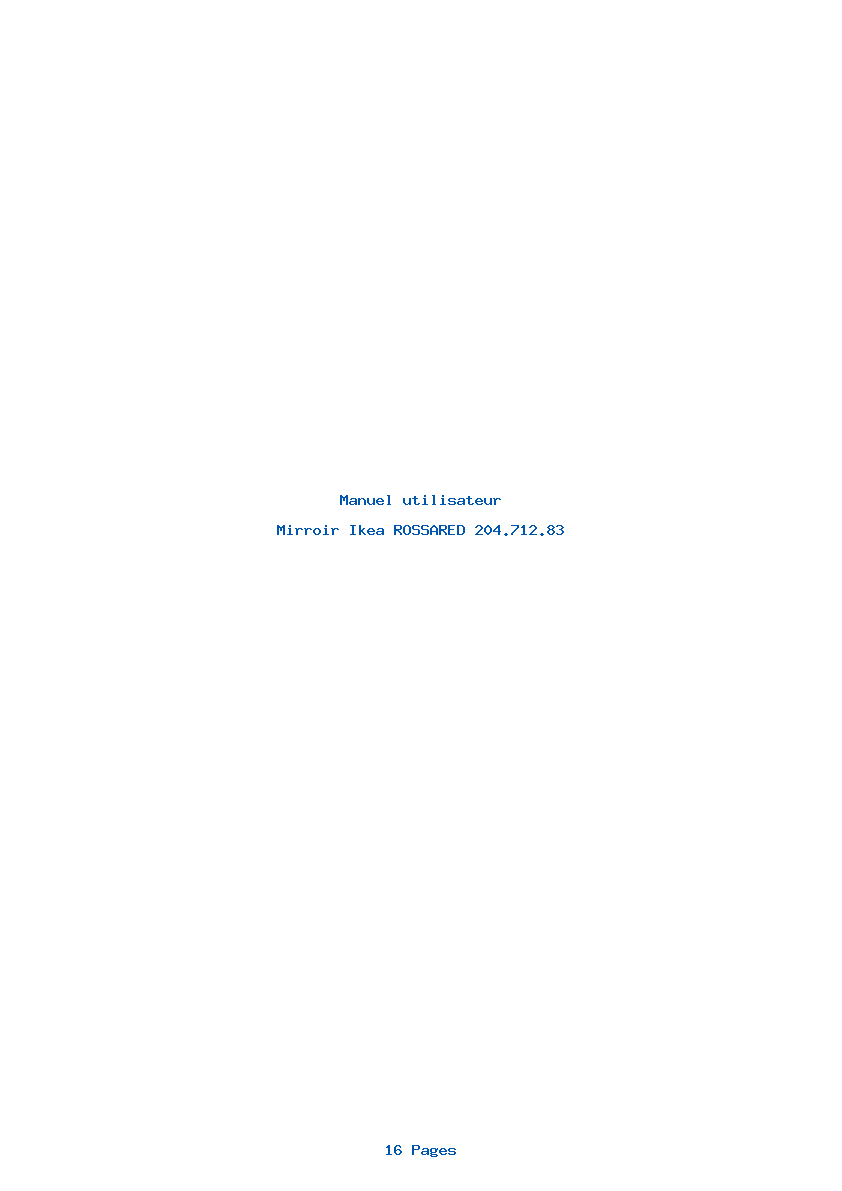 Page 1 de la notice Manuel utilisateur Ikea ROSSARED 204.712.83