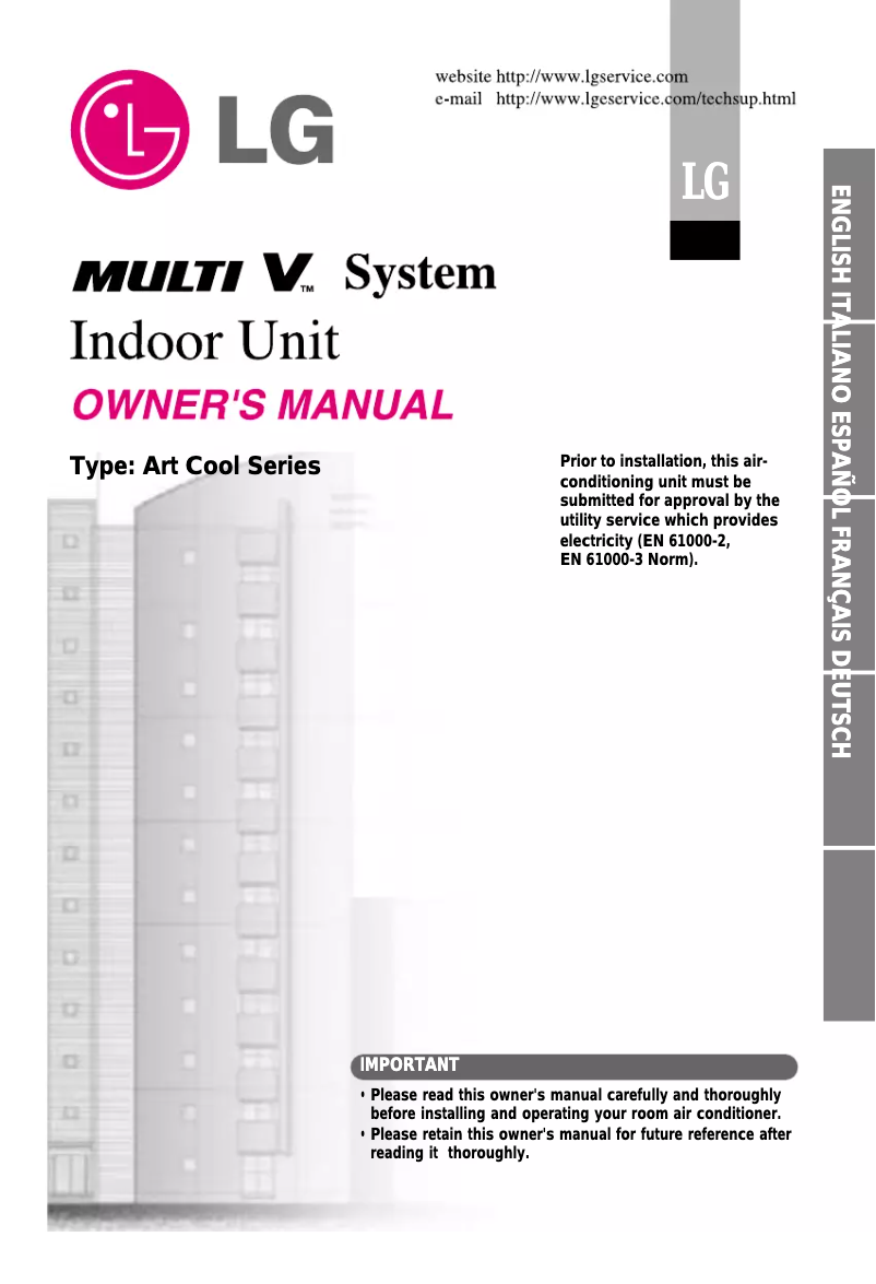 Page 1 de la notice Manuel utilisateur LG ARNU07GSPM1