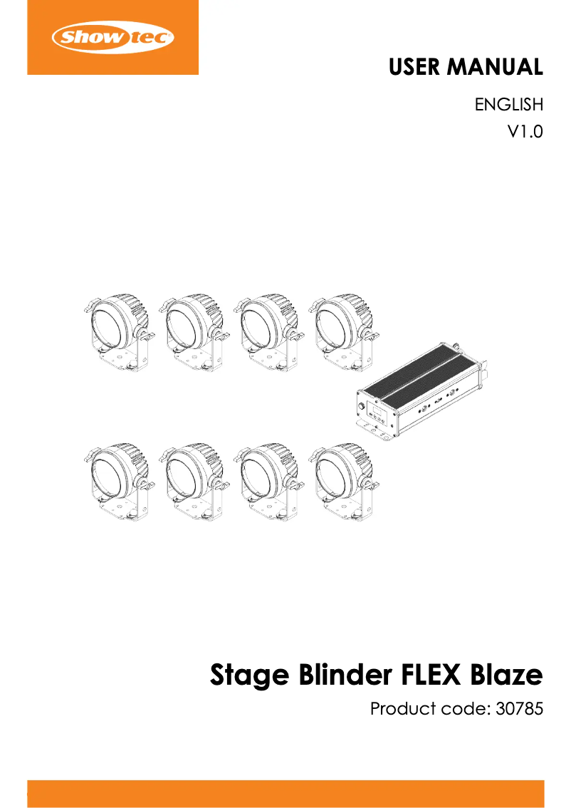 Page 1 of the manual User Manual Showtec Stage Blinder FLEX Blaze