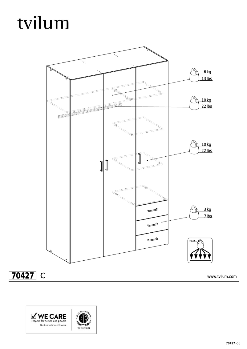 Page 1 de la notice Manuel utilisateur Wehkamp Space (200x116x50)