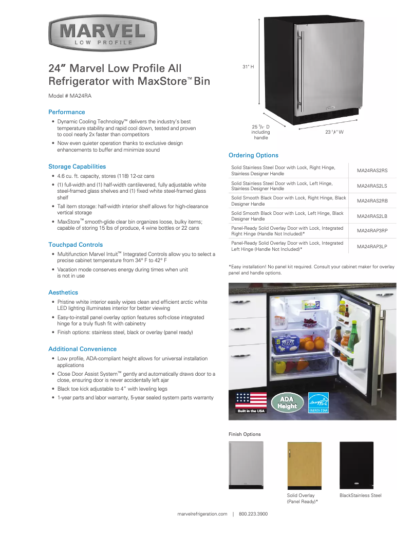 Page 1 de la notice Manuel utilisateur Marvel Professional MA24RA2R