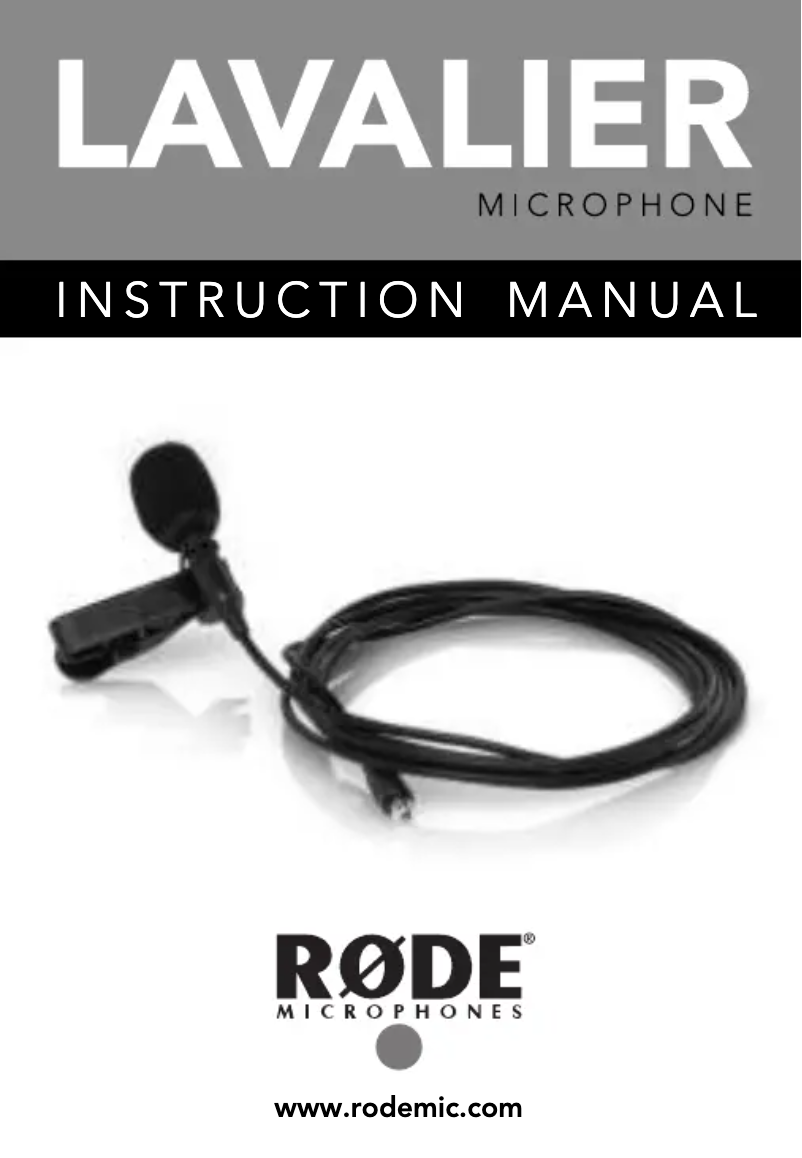 Page 1 of the manual User Manual Røde Lavalier