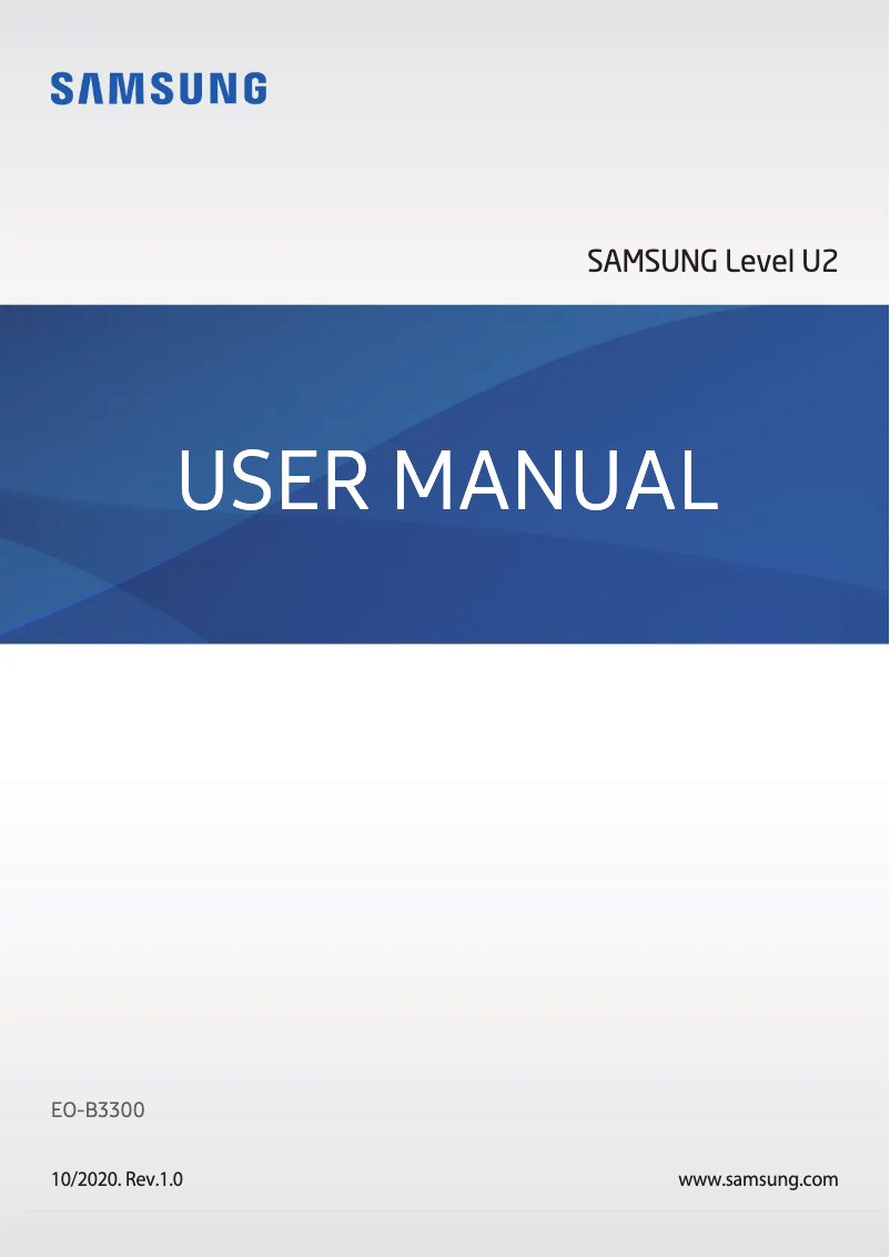 Page 1 of the manual User Manual Samsung Level U2