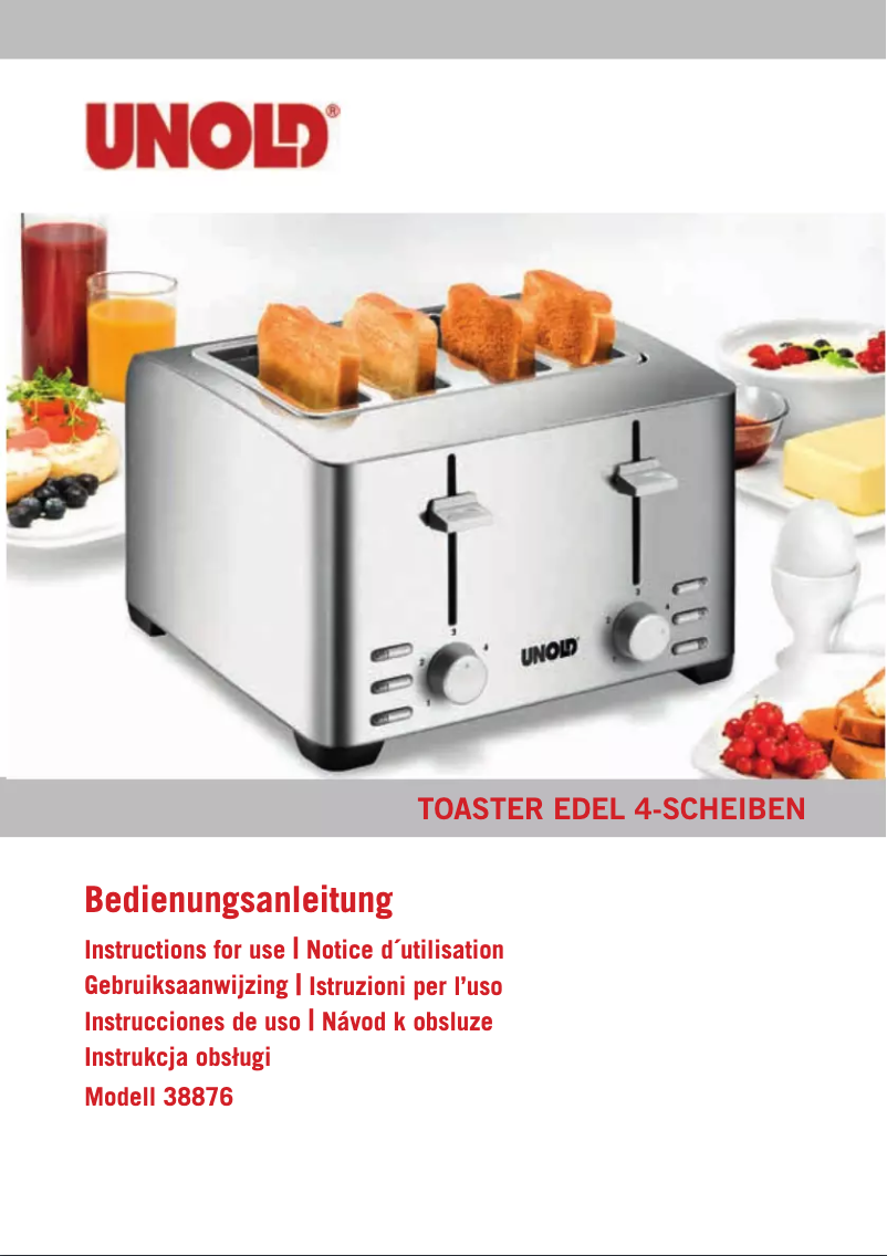 Page 1 de la notice Manuel utilisateur Unold Edel 4