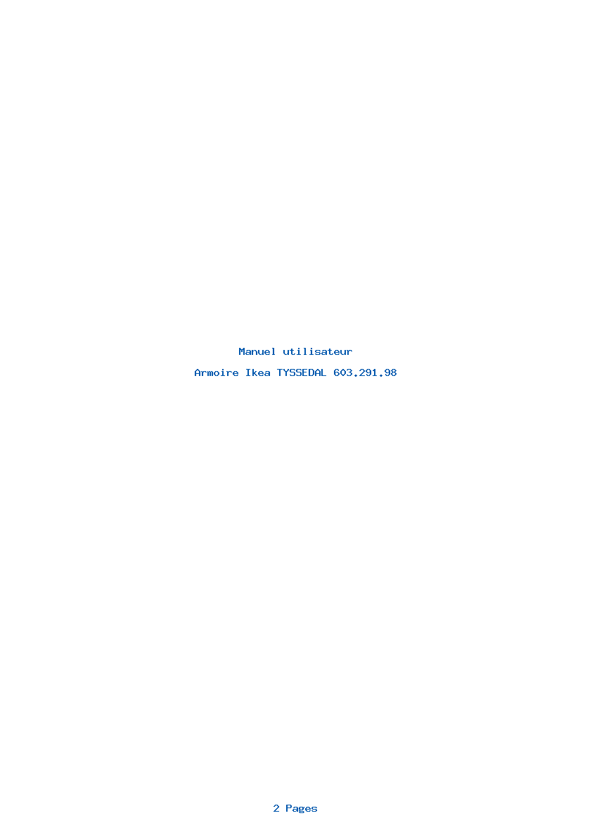 Page 1 de la notice Manuel utilisateur Ikea TYSSEDAL 603.291.98
