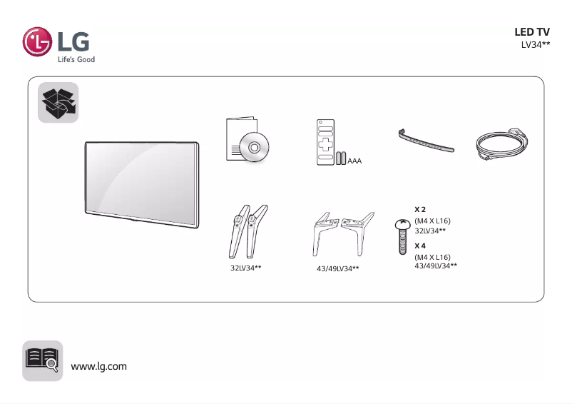 Page 1 de la notice Manuel utilisateur LG 43LV340C