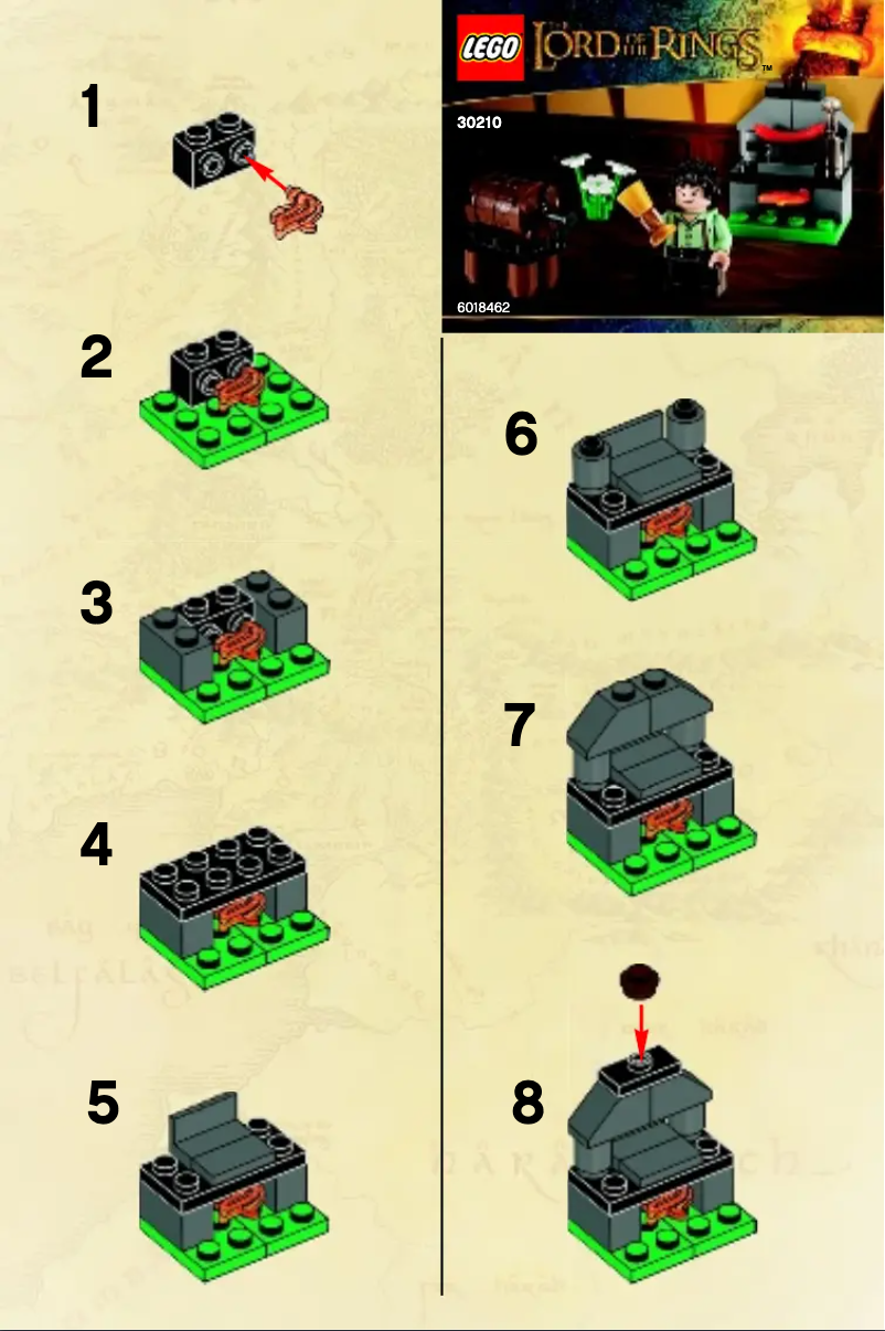 Page 1 of the manual User Manual Lego Frodo with cooking corner