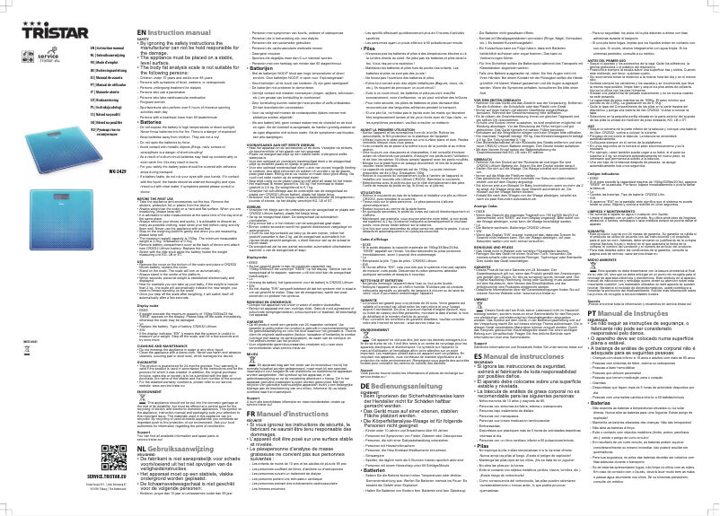 Page 1 de la notice Manuel utilisateur TriStar WG-2429