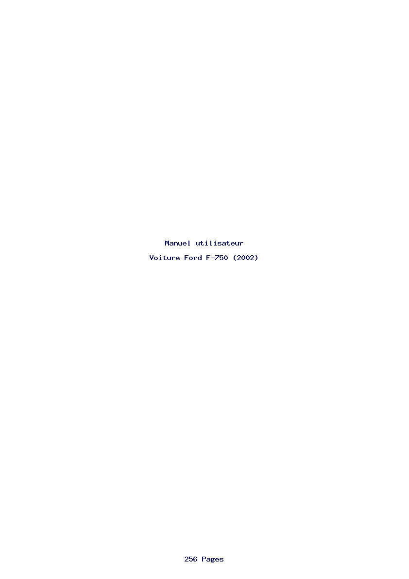 Page 1 de la notice Manuel utilisateur Ford F-750 (2002)