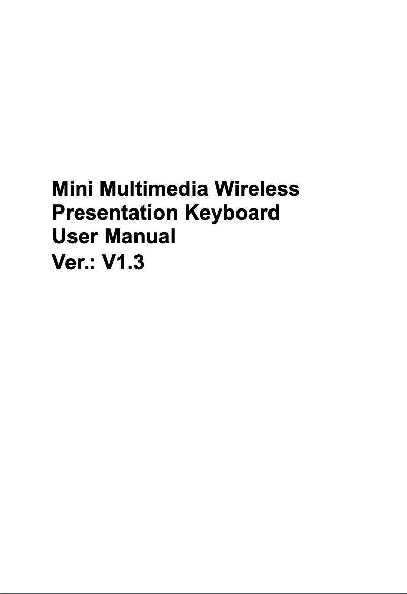 Page 1 de la notice Manuel utilisateur Zoweetek Mini Multimedia Wireless ZW-51006V3