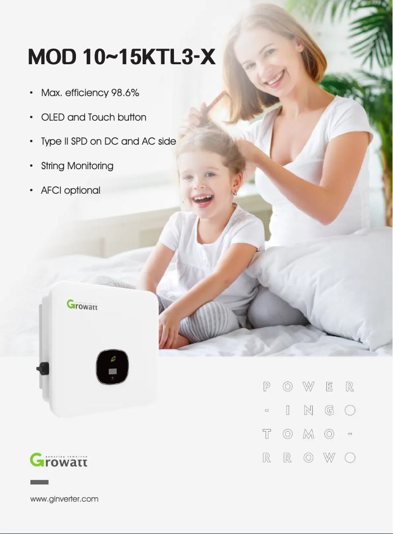 Page 1 of the manual Technical Sheet Growatt MOD 10KTL3-X