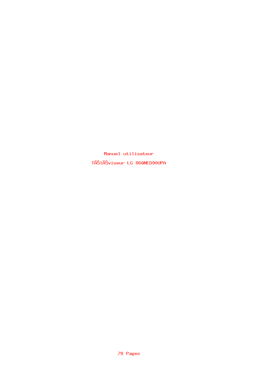 Image de la première page du manuel de l'appareil 86QNED90UPA