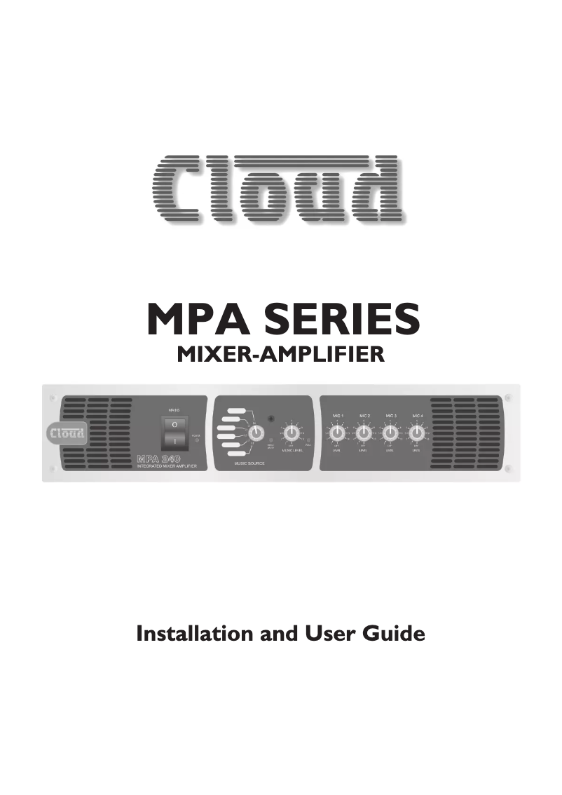 Page 1 de la notice Manuel utilisateur Cloud MPA240