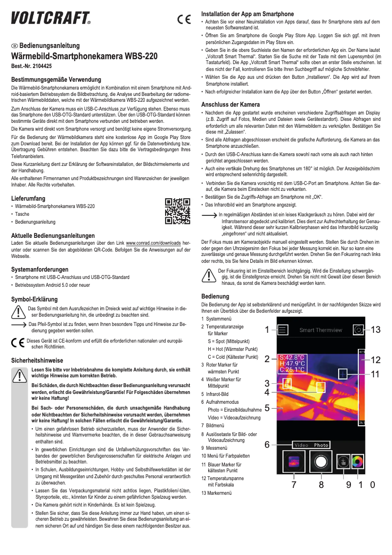 Page 1 de la notice Manuel utilisateur Voltcraft WBS-220