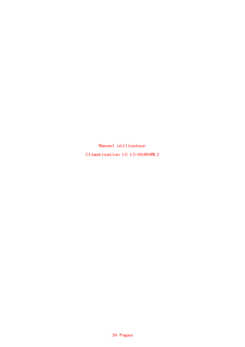Page 1 de la notice Manuel utilisateur LG LS-H186VML2
