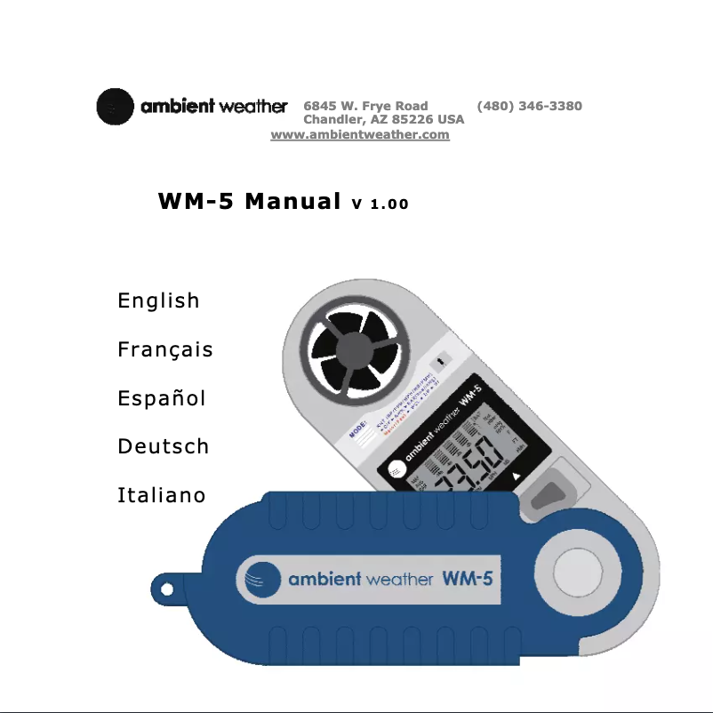 Page 1 de la notice Manuel utilisateur Ambient Weather WM-5