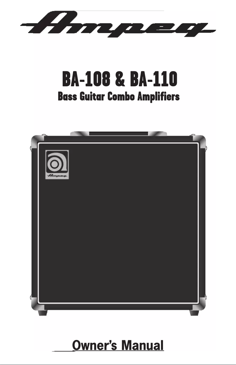 Página 1 del manual Manual de usuario Ampeg BA108