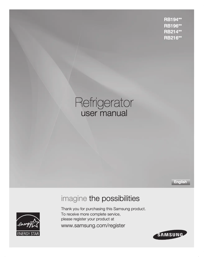 Página 1 del manual Manual de usuario Samsung RB194ACWP