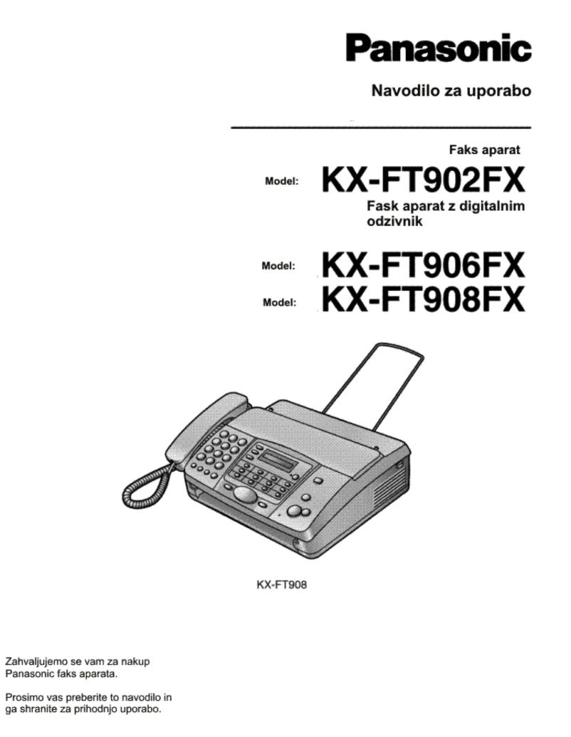 Página 1 del manual Manual de usuario Panasonic KX-FT908FX