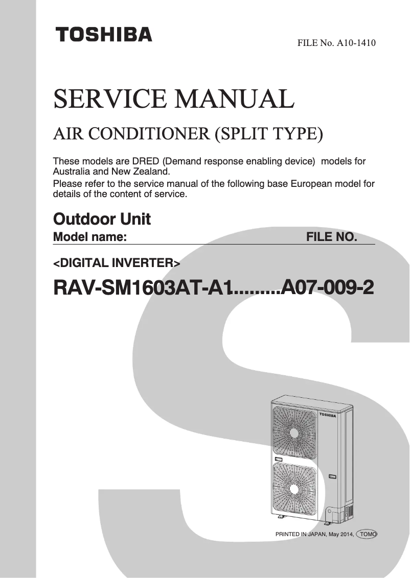 Page 1 de la notice Manuel utilisateur Toshiba RAV-SM1603AT-A1