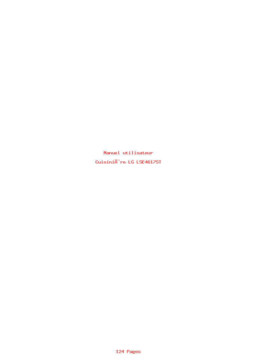 Page 1 de la notice Manuel utilisateur LG LSE4617ST